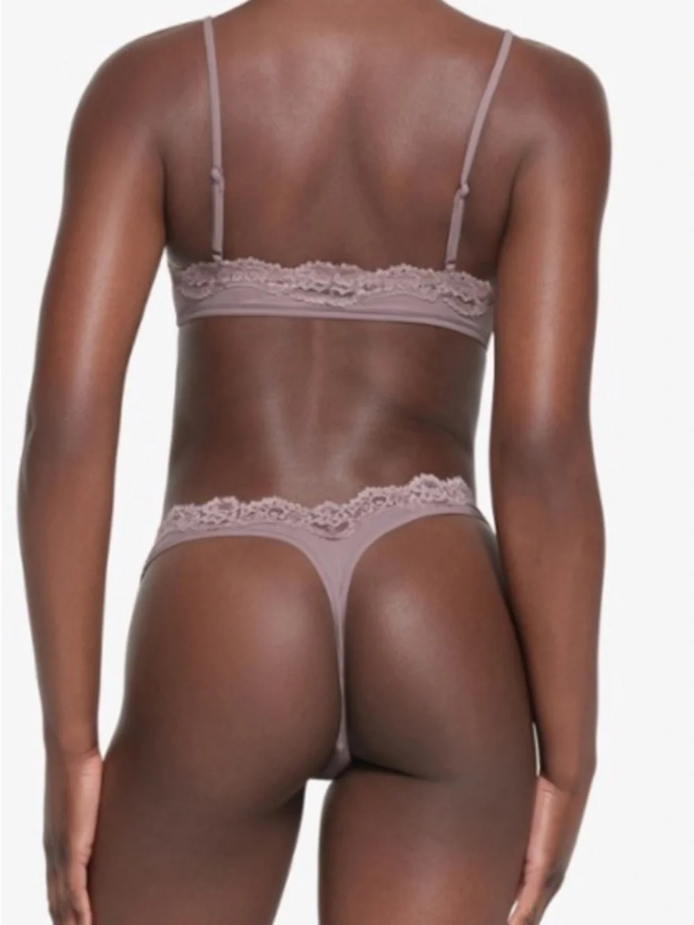 SKIMS Fits Everybody Lace Scoop Bralette Dusty Mauve Med. BNWOT - Picture 2 of 5